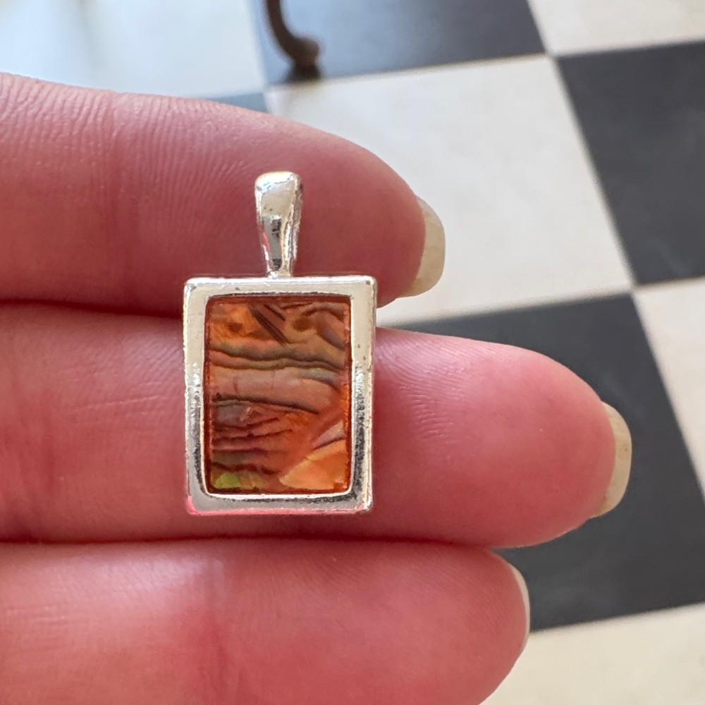 Silver and Multicolor Stone Pendant